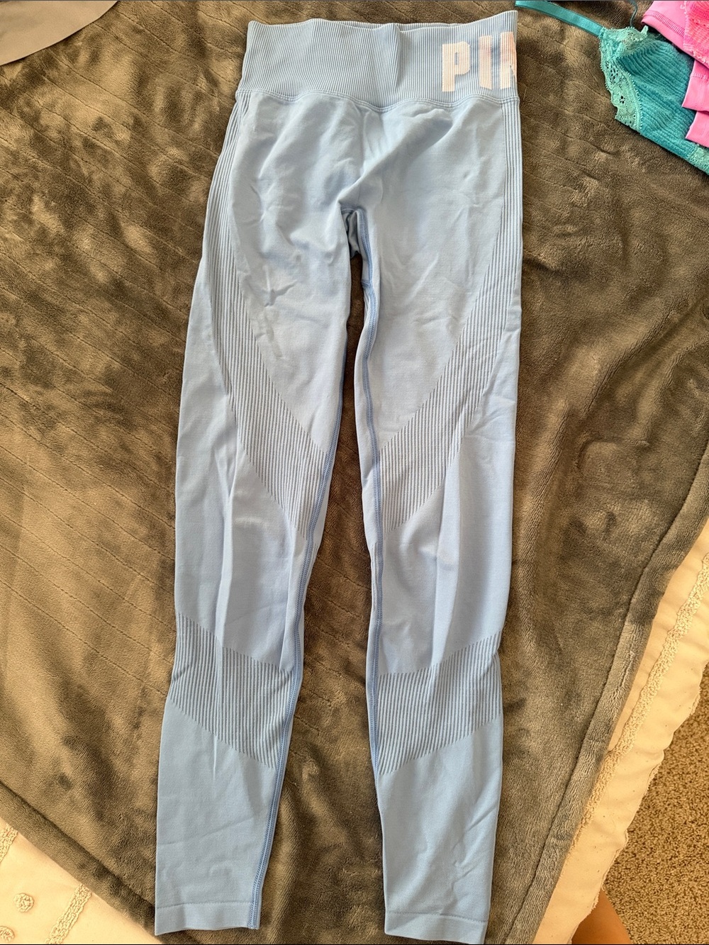 PINK Victoria's Secret Light Blue Seamless Leggings
